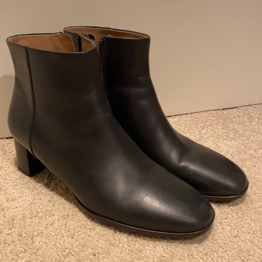 Black leather boots